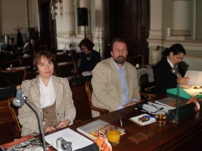 Delegacja z Rosji: Anastazja Nikiforowa, Aleksander Kryłow i Zoja Kostiaszowa