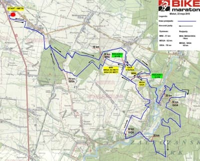 Trasa przejazdu uczestników Bursztynowego Bike Maratonu