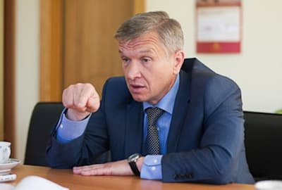 wassilij Simonov, przewodniczący Unii Bursztynu w Kaliningradzie