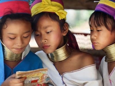 Kobiety z plemienia Padaung, Tajlandia